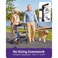 thumbnail image 6 of KEKOY Rollator Walker with Seat for Seniors, Walkers for Seniors with Seat, 400 lbs, K-Frame Reinforced, Hidden Brake Cables, 10" TPR All-Terrain Wheels, 8-Level Adjustable Height, Foldable, Blue, 6 of 10