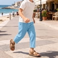 thumbnail image 6 of Boys Girls 100% Cotton Linen Lightweight Pants Pull On Joggers Active Pants for Kids, 6 of 9