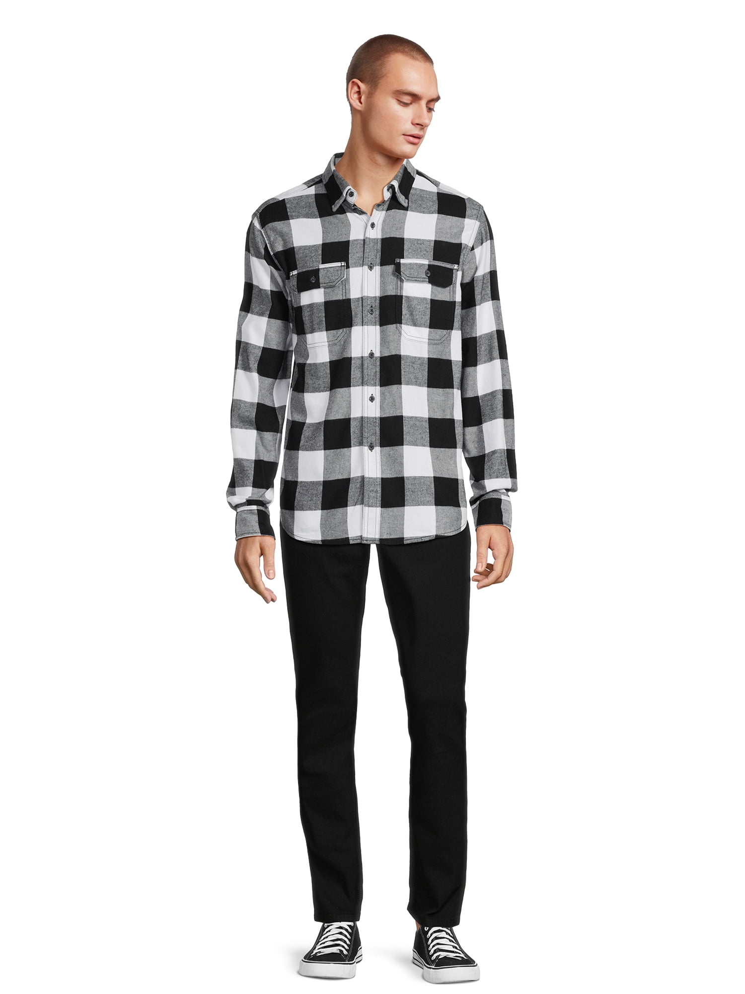 George Men's Long Sleeve Flannel Shirt, Sizes XS-3XLT