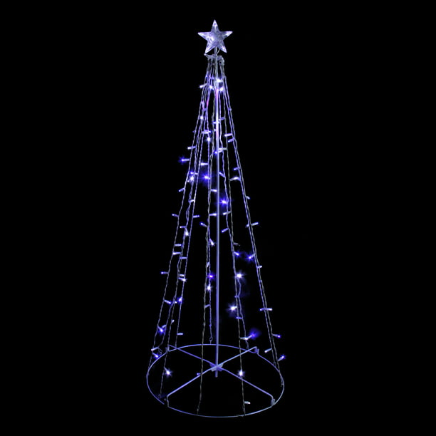 Northlight 5' Blue and White LED Lighted Twinkling Show Cone Christmas ...