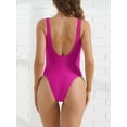 thumbnail image 3 of DARING DIVA Women's Solid Scoop Neck Bikini Small Roes Red, 3 of 6