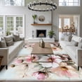 thumbnail image 3 of 6'x9' Area Rugs, Pink Spring Floral Indoor Outdoor Area Rug for Living Room Bedroom, Vintage Botanical Retro Flowers Washable Bathroom Rugs Kitchen Floor Carpet Mats Home Decor Aesthetic, 3 of 8