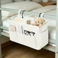 thumbnail image 5 of Ouuluon Bedside Caddy Organizer, Thick Tool-Free Dorm Bedside Caddy, 15x8in Beige Storage Bag with Water Bottle Holders for Dorm Bunk Beds Bedroom, 5 of 7