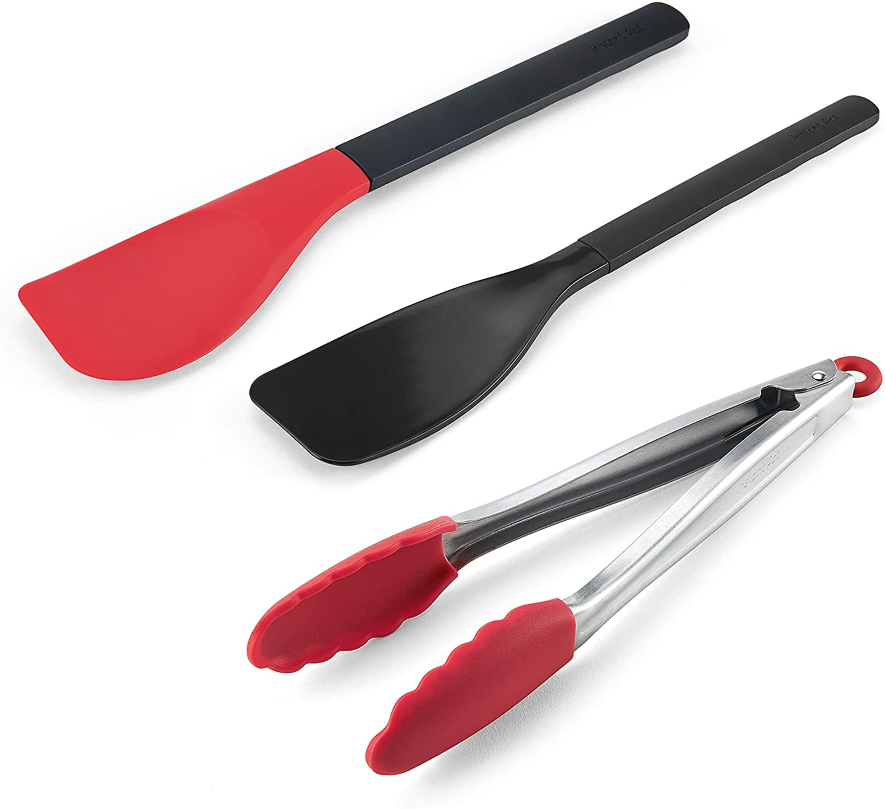 3 Silicone Utensils Ladle, Stir/ Serving Spoon, Pincher Tong & 1 Plastic  Spoon