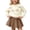Beige, variant on QTBIUQ Kids Girls Skirt Set Long Sleeve Knit Pullover Sweatshirt and Pleated Knit Skirt 2 Pieces Outfit Set
