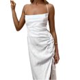 thumbnail image 3 of SAYOO , vestido sin mangas con espalda descubierta para mujer, Color sólido con cordón fruncido, abertura lateral, vestido de fiesta informal de verano, ropa de calle para Club SAYOO  Moda, 3 of 9
