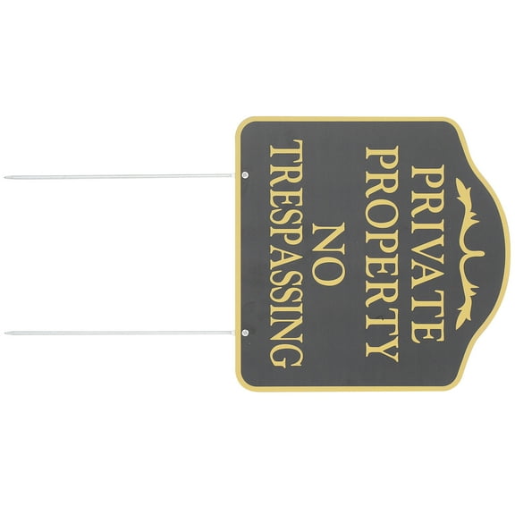 unbranded Private Property No Trespassing Sign With Stake Weatherproof Outdoor Yard Warning Sign Metal Security Sign For Garden House Pasture Prevents Unwanted Visitors Black