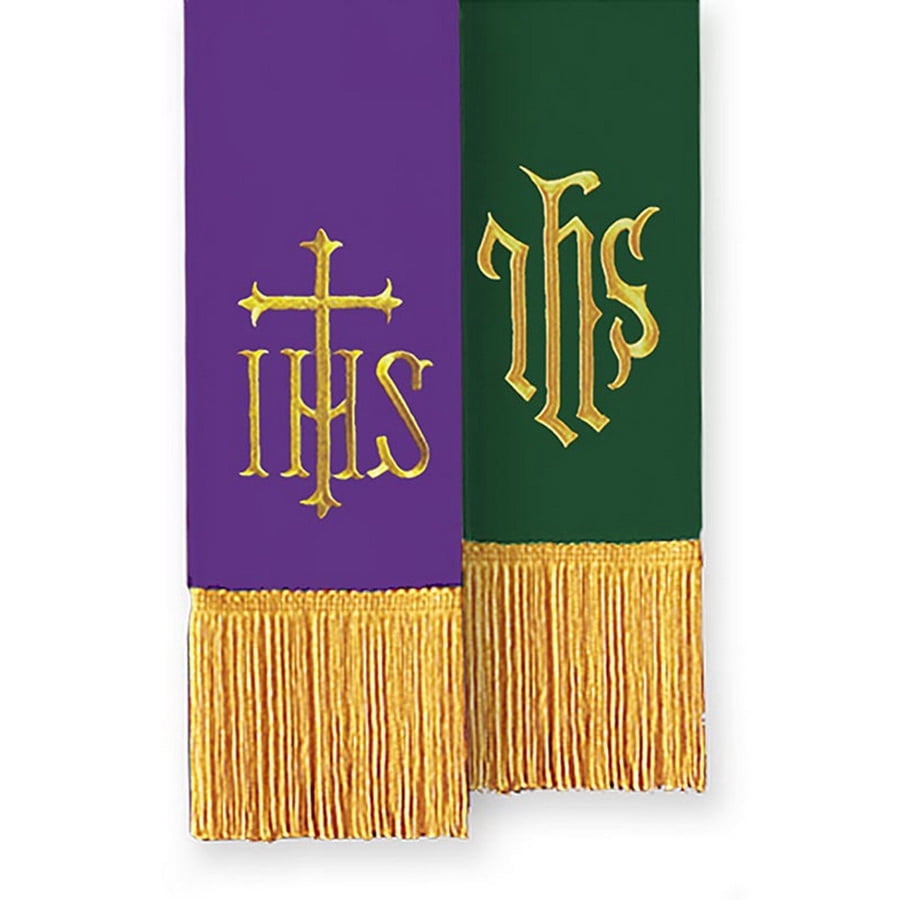 Christian Brands 12680MR Reversible Bible Marker - Hunter Green/Purple