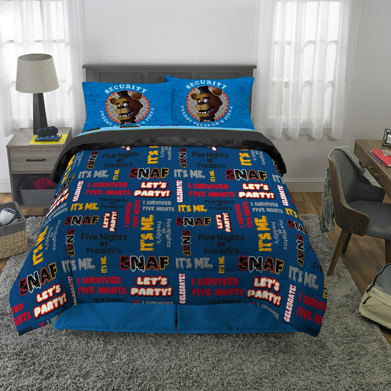 Five Nights at Freddy's Bedding Set Twin Bed in a Bag with Bonus Tote, 5  Piece 