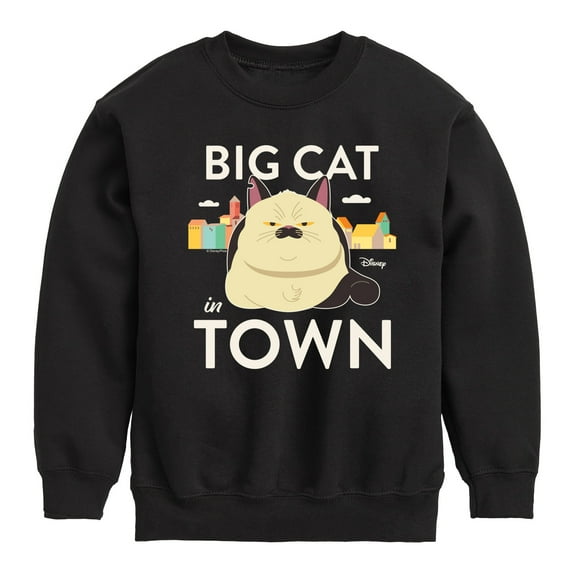 Luca - Big Cat In Town - Toddler And Youth Crewneck Fleece Sweatshirt