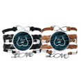 thumbnail image 1 of Just Bone Funny Drawing Blue Bracelet Hand Strap Leather Rope Wristband Double Set, 1 of 3
