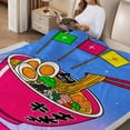 thumbnail image 2 of RKSupls Japanese Ramen Bowl Noodle Soft Flannel Throw Blanket, Lightweight Fuzzy Warm Cozy Blanket for Couch Bed Home Travel Decor, 2 of 7