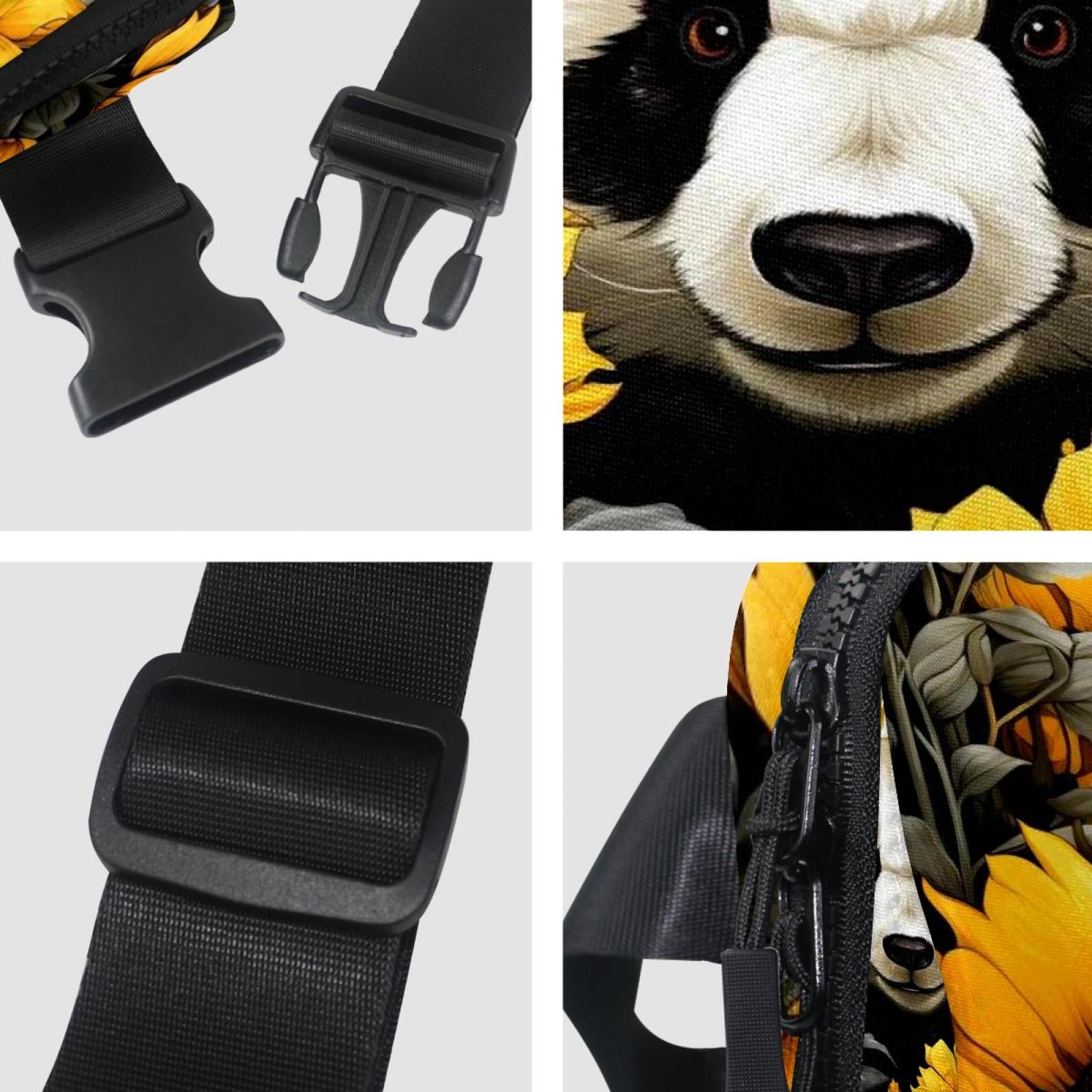 Panda sunflowers Lightweight Adjustable Waist Pack with Extension Strap - Unisex Running Belt Fanny Pack
