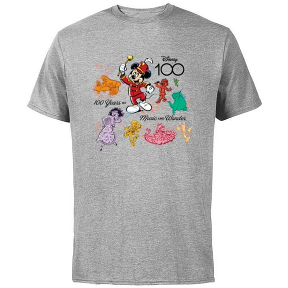 Disney 100 Years of Music and Wonder Color Fill Tunes D100 - Short Sleeve Cotton T-Shirt for Adults - Customized-Athletic Heather