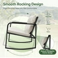thumbnail image 5 of Devoko 3 Pieces Rocking Patio Furniture Sets Outdoor Rocking Chair PE Rattan Bistro Rocker Conversation Sets with Coffee Table for Garden, Beige, 5 of 8