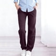 thumbnail image 4 of Kelon Women's Pull On Denim Jeans High Waisted Straight Leg Casual Pants, 4 of 4