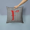 thumbnail image 2 of Letter F Initial Monogram - Houndstooth Black Fabric Decorative Pillow, 2 of 4