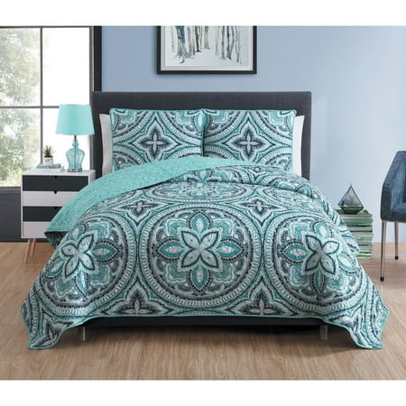 Peace Medallion - VCNY Home Allison Reversible Medallion 3 Piece Quilt Set