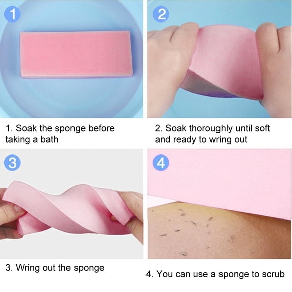 Bath Sponges, 6pcs Small Size Colorful Shower Sponges Household Bath Shower Sponge Body Scrub Exfoliating Cleaning Sponge Set