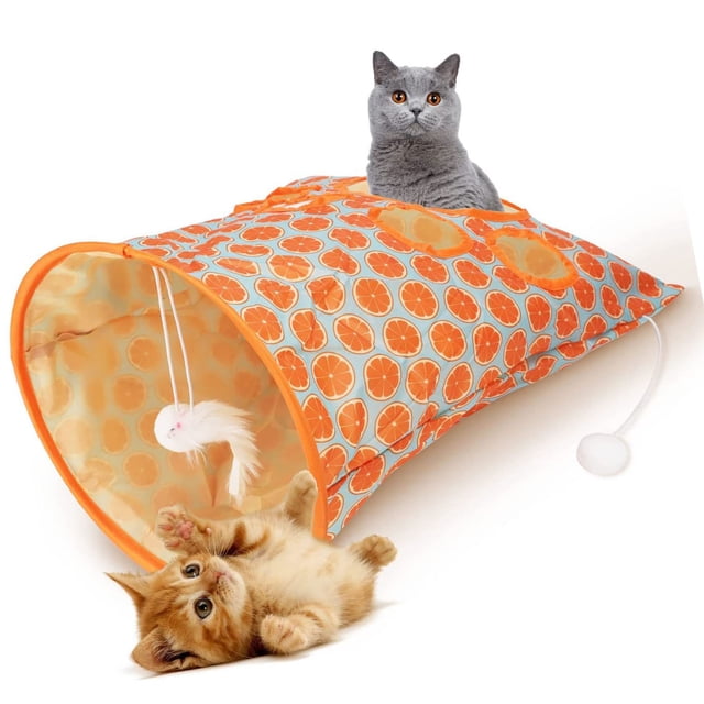 Bolsa para túnel para gatos NikouMX Bolsa plegable con bola de felpa