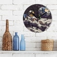 thumbnail image 3 of Yayeee 10" Wall Clock Battery Operated Quartz Round Silent Non-Ticking Home Decor,Beige Astronaut, 3 of 6