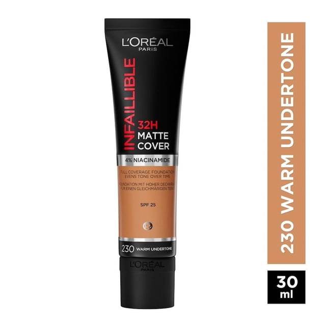 Base de maquillaje líquido L'Oréal Infallible 32h matte cover 230 warm undertone 30 ml