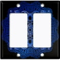 thumbnail image 6 of Metal Light Switch Plate Cover Blue Black Mandala Circle Tile Pattern MDL010, 6 of 13