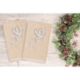 thumbnail image 4 of Linum Home Textiles Christmas Dove Embroidered Turkish Cotton Hand Towel - Set of 2, 4 of 7