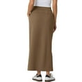thumbnail image 5 of Nestiefly Womens Side Slit Maxi Skirts Elastic High Waisted Drawstring Casual Long Sweat Skirts, 5 of 7