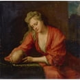 thumbnail image 2 of Jean-Baptiste Santerre 15x15 Gold Ornate Wood Frame and Double Matted Museum Art Print Titled - The Penitent Magdalene, 2 of 4