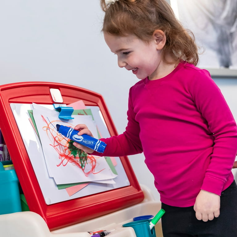 Flip & Doodle Easel Desk with Stool™ - Teal & Lime from Step2