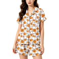 thumbnail image 2 of Matching Sets Women Clothing Matching Halloween-Themed 2026 Fall Holiday Short Sleeve Tops With Shorts Cute Lightweight Breathable Soft Pajama Set White M, 2 of 4