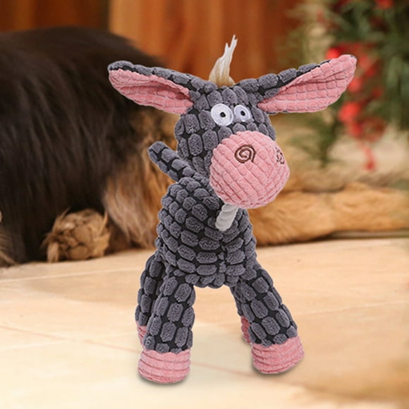 Plush Cleaning Teeth Toy Portable Built-In Sounder for Pets Accessories (Donkey)