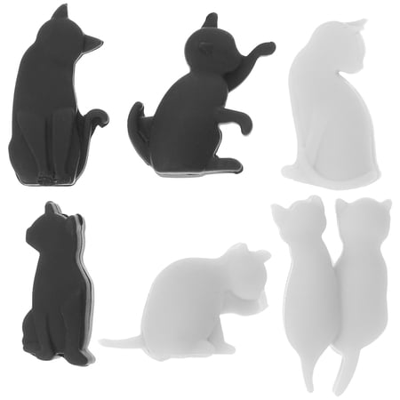 OATIPHO 6Pcs Lightweight Cat Silicone Drink Markers Reusable Wine Accessories for Events