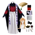thumbnail image 2 of Conjunto de peluca y disfraz de Anime Douma, accesorio de abanico plegable de Kimetsu no Yaiba Douma, disfraces de Cosplay de Douma para Halloween, 2 of 5