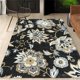 thumbnail image 1 of Alfombra Lahome Floral negra, 160 x 200 cm, lavable, resistente a las manchas, 1 of 7