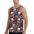 thumbnail image 2 of Balery Skull record rock Pattern Men's Workout Tank Top Gym Muscle Tee Fitness Bodybuilding Sleeveless T Shirt Quick Dry Fit Muscle Tank Top Slim-Fit Tank-Medium, 2 of 7