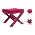 thumbnail image 2 of Meridian Furniture Nixon Contemporary Velvet Ottoman/Bench in Pink, 2 of 5