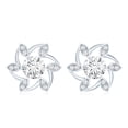 thumbnail image 2 of Rosec Jewels Diamond Flower Stud Earrings (1 Ct - 4 mm - Ef-Vs Grade) - Lab Diamond Earrings - Anniversary Gift, 18K White Gold, 2 of 6