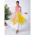 thumbnail image 5 of YiZYiF Women Print Sleeveless Liturgical Praise Dance Worship Tunic Chiffon Asymmetrical Dress Pink XL, 5 of 7