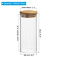 thumbnail image 2 of Unique Bargains 14 oz Glass Jar with Airtight Bamboo Lid Glass Kitchen Container Clear Food Storage Jar 2 Pack (15x6.6cm), 2 of 6