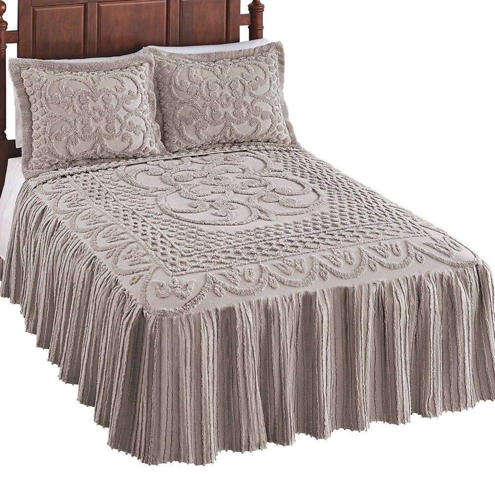 Details about   Beautiful Lattice Rose Chenille Luxury Cotton Bedspread 