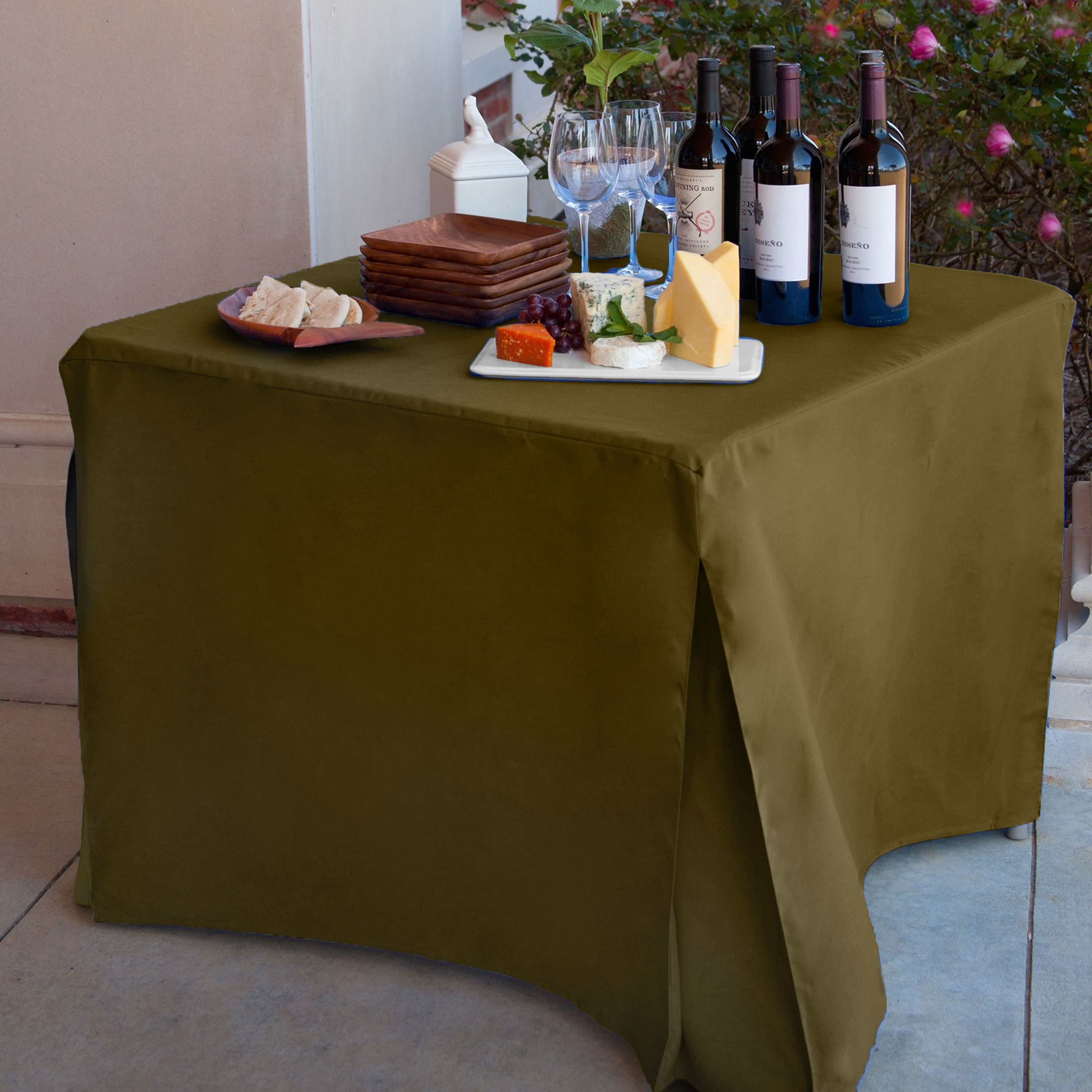 Tablevogue 34" x 34" Fitted Tablecoth Cover, Multiple Colors and Sizes Available