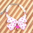 thumbnail image 1 of Pet Necklace Dogs&Cats Female Puppies Adjustable Costume Outfits with Bow and Bell L-10-12 Pink Butterfly, 1 of 1