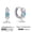 JDE0301314-BL-S, variant on Rhodium Plated Triple Row Mixed-Cut CZ Open C-Hoop Earrings for Women