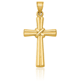 thumbnail image 5 of 14K Solid Yellow Gold Latin Mexican Holy Cross Necklace Religious Chain Pendant Jesus Christ Charm, 5 of 12