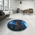 thumbnail image 4 of Ahgly Company Machine Washable Indoor Square Transitional Blue Ivy Blue Area Rugs, 7' Square, 4 of 7