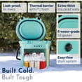 thumbnail image 5 of unbrand Small Cooler - 20 Quart Rotomolded Hard Ice Chest, Insulated Cooler for Beach, Camping, Travel & Fishing, Holds 18 Cans + 25 lb Ice, Up to 5 Days Cold, Drain Plug, Cup Holders, Bottle Opener, 5 of 9