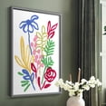 thumbnail image 5 of Bold Brushstroke Blooms I Framed Print in Gray Solid Wood Framed Print No Nail Hanging, 5 of 6