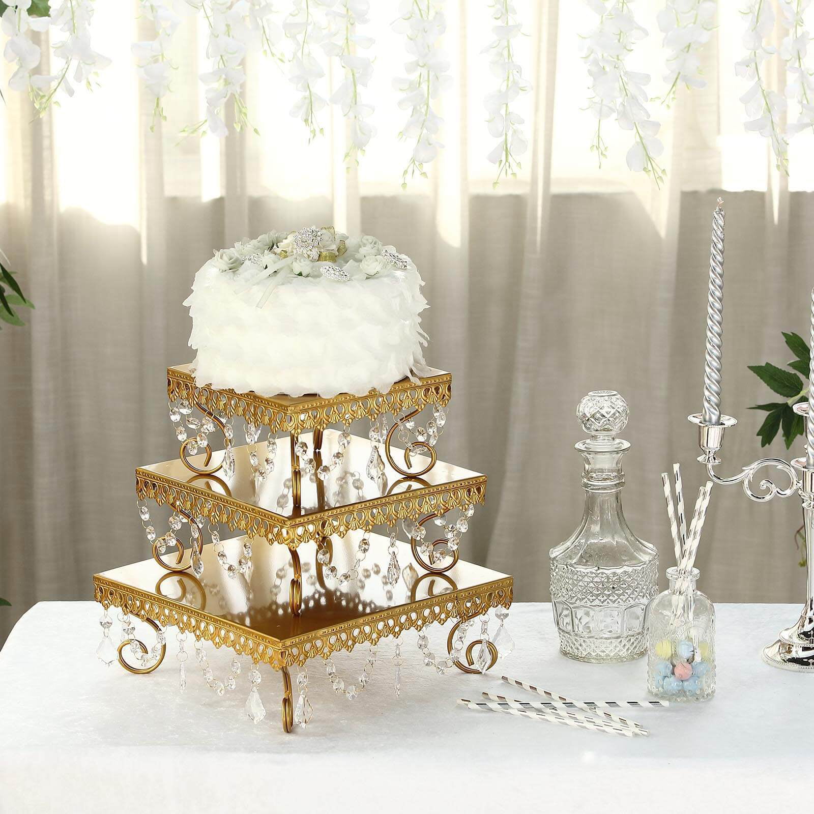 Stainless Steel Gold Cupcake Stand-Gold Dessert Stand-Gold Cake Stand-3 Tiered Cake Stand for Wedding